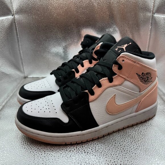 Size 9 Nike Air Jordan 1 Mid Mens White Artic Orange Black‎ Sneaker 554724-133 main image 12